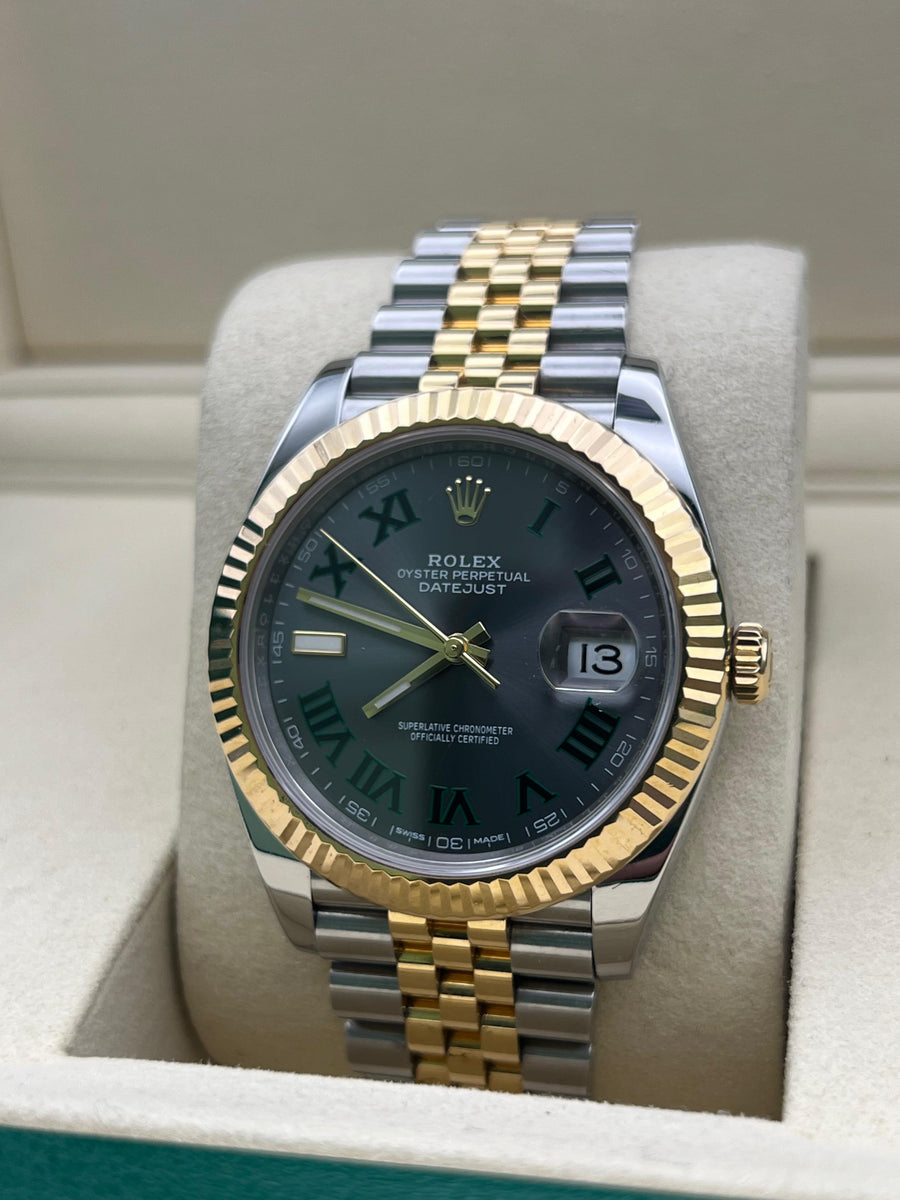 Rolex Datejust Two Tone Wimbledon 126333 With Papers Only Dated 2017