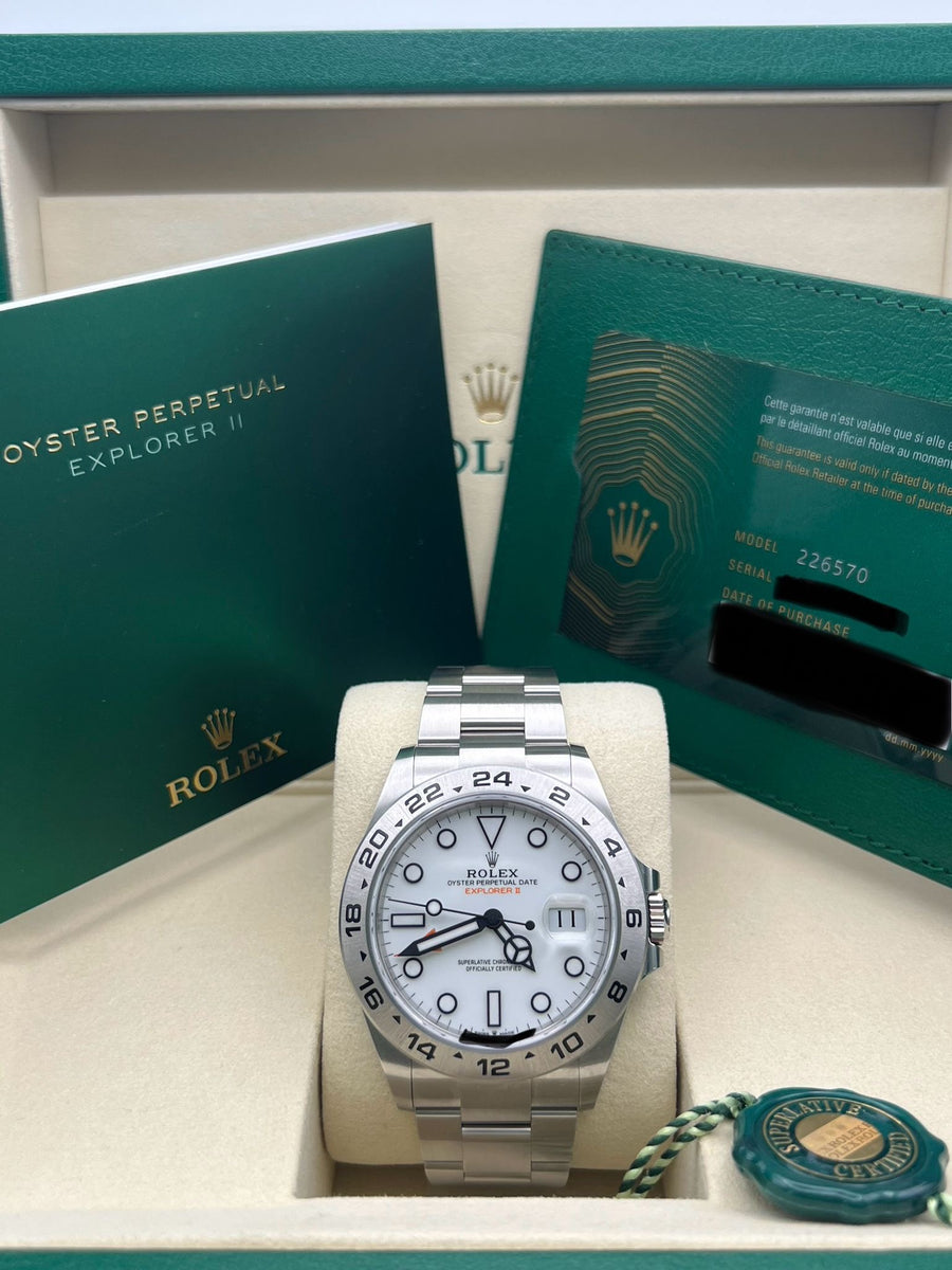 New/Unworn Rolex Explorer II 226570 “Polar” Complete Set Dated 09/2025