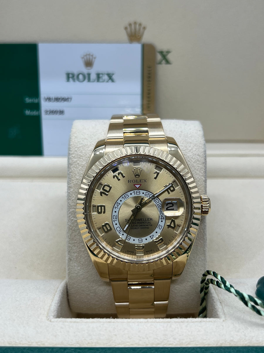 Rolex Skydweller 18k YG 326938 With Box & Papers