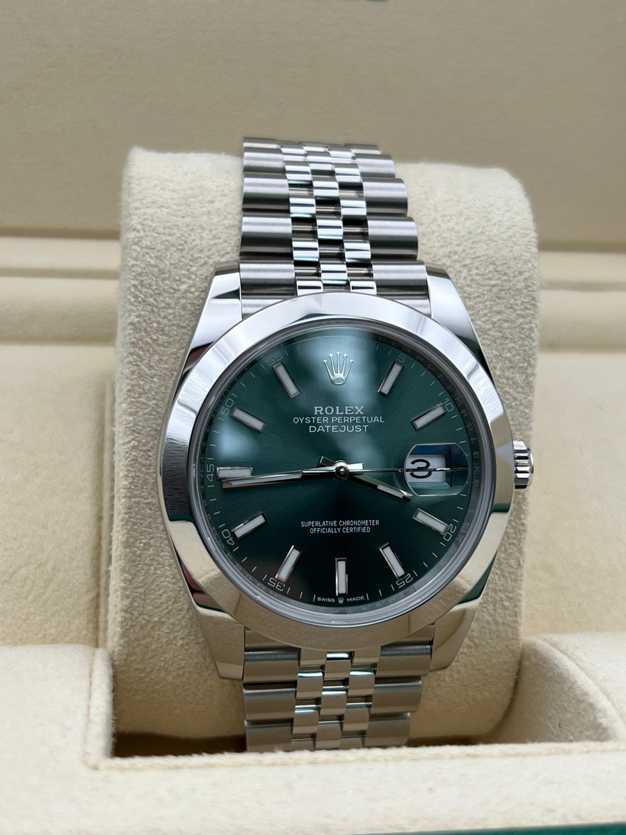 Rolex Datejust Mint Green 126300 Complete Set Dated 2024