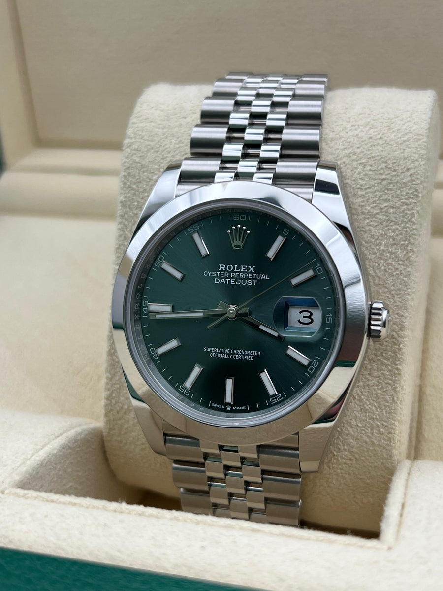 Rolex Datejust Mint Green 126300 Complete Set Dated 2024
