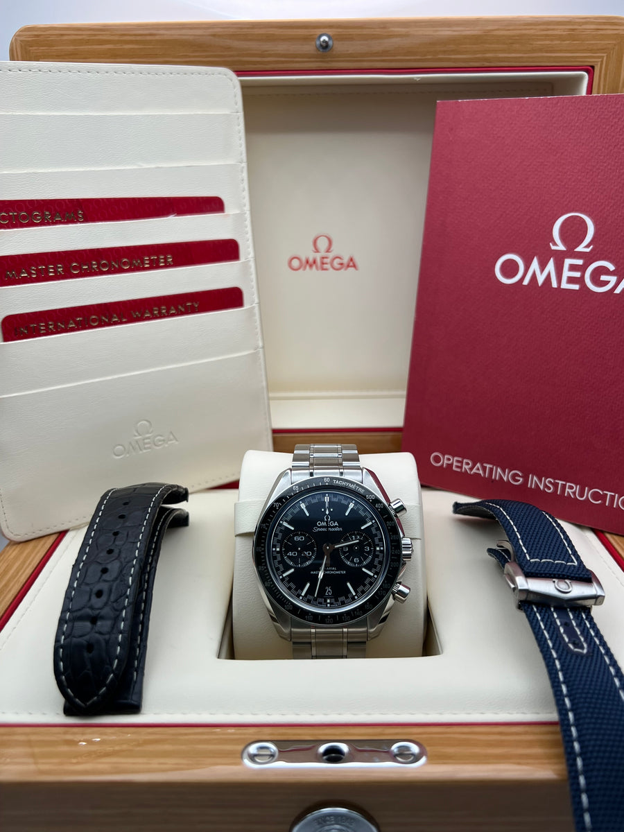 Omega Speedmaster Racing  329.33.44.51.01.001 With Box & Papers Dated 2019 + OEM Steel Bracelet & Additional Strap
