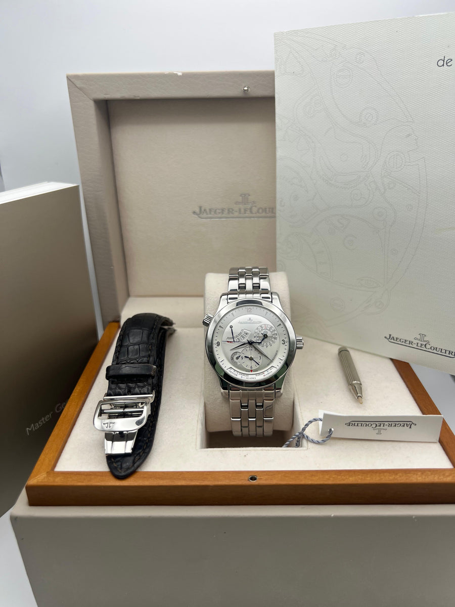 Jaeger-LeCoulter Master Geographic Q1508120 Complete Set 2010 + Additional Leather Band and Clasp