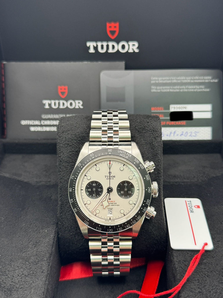 New/Unworn Tudor Blackbay Chronograph White Jubilee 79360N Dated 11/2025