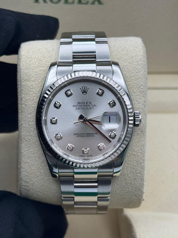 Rolex Datejust 116234 Certified Pre Owned Dated 08/2025 and Original Warranty Card Dated 2012