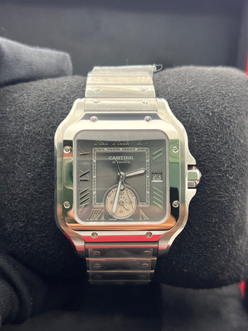 New/Unworn Cartier Santos Dual Time WSSA0076 Complete Set Dated 03/2025