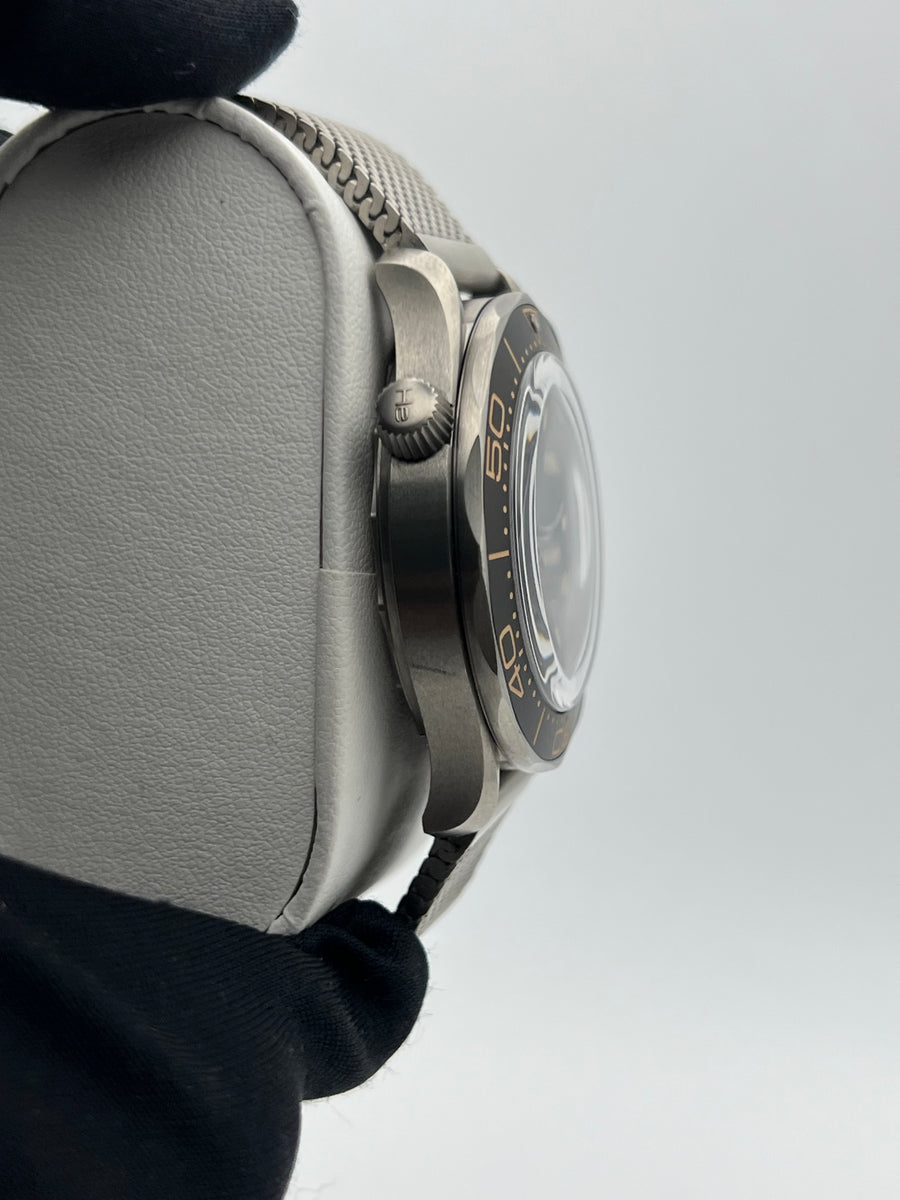 Omega Seamaster Titanium “No Time To Die” 210.92.42.20.01.001 With Box & Papers Dated 2022 + OEM Titanium Mesh Bracelet