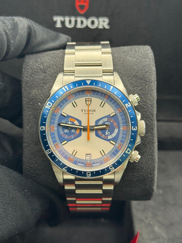 Tudor Heritage Chronograph Blue 70330B Comolete Set Dated 2019