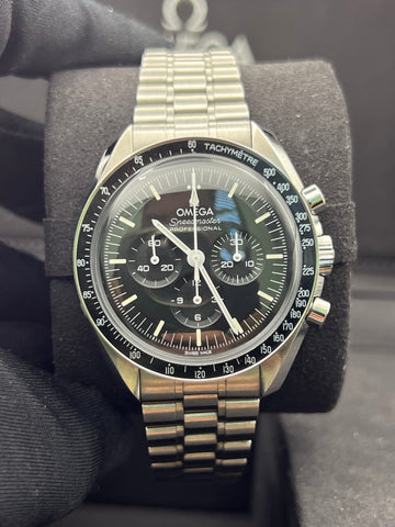 Omega Speedmaster Professional Hesalite Crystal 310.32.42.50.01.001 Complete Set Dated 2024 + OEM Steel Bracelet