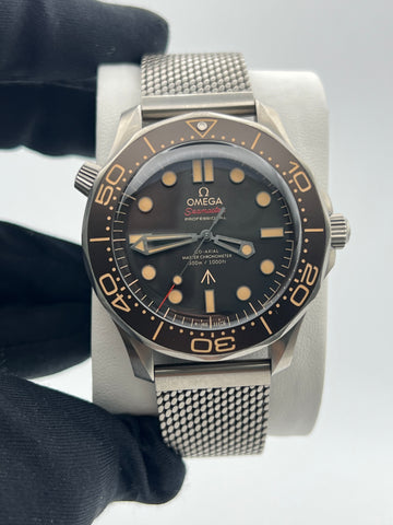Omega Seamaster Titanium “No Time To Die” 210.92.42.20.01.001 With Box & Papers Dated 2022 + OEM Titanium Mesh Bracelet