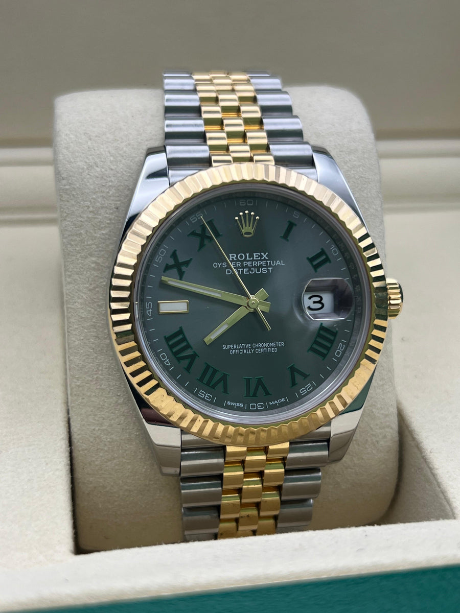 Rolex Datejust Two Tone Wimbledon 126333 With Papers Only Dated 2017