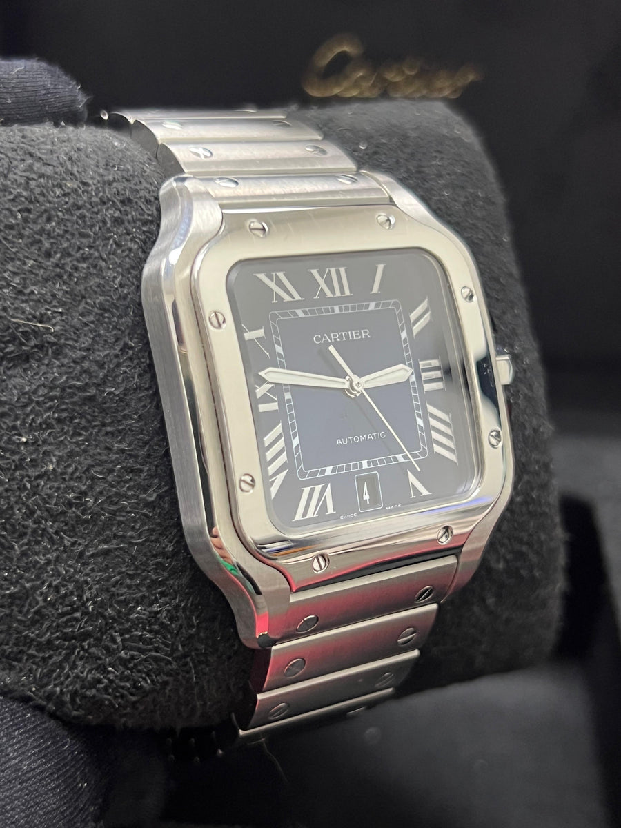 Cartier Santos Large WSSA0030 Complete Set + TWO Additional OEM Straps