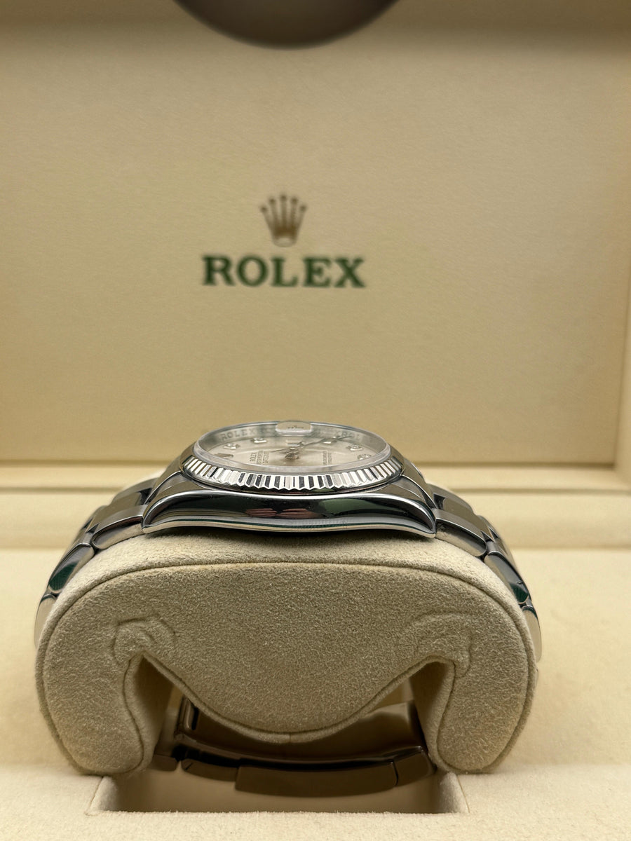 Rolex Datejust 116234 Certified Pre Owned Dated 08/2025 and Original Warranty Card Dated 2012