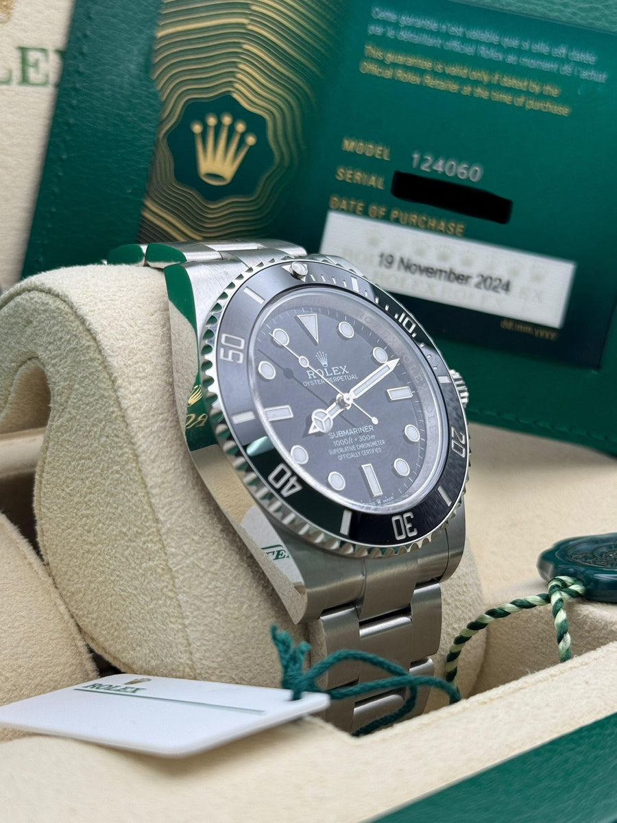 New/Unworn Rolex Submariner 124060LN Complete Set Dated 11/2024