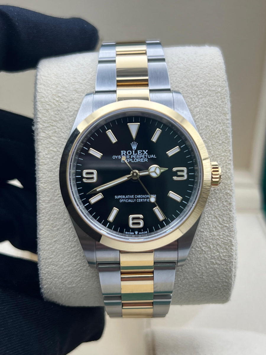 Rolex Explorer Two Tone 124273 Complete Set Dated 2022