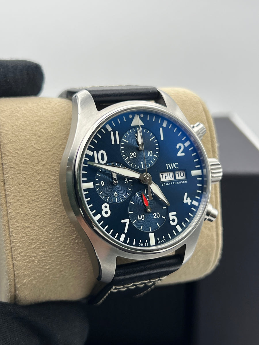IWC Pilot Chronograph IW388101 Complete Set + 2 OEM Rubber Bands