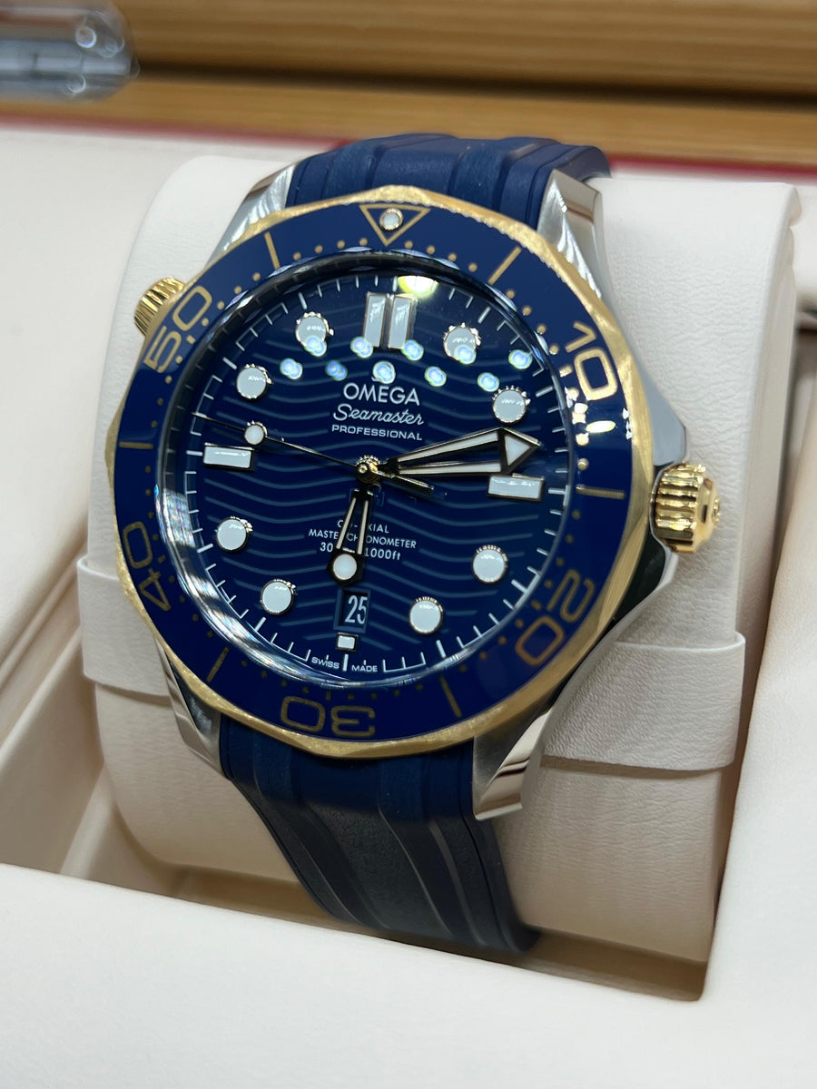 New/Unworn Omega Seamaster Professional Two Tone 210.22.42.20.03.001 Complete Set Dated 11/2024