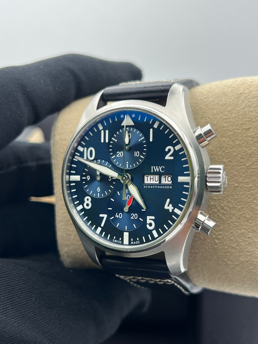 IWC Pilot Chronograph IW388101 Complete Set + 2 OEM Rubber Bands