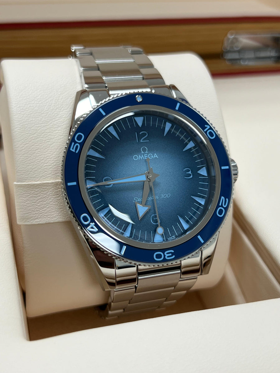 New/Unworn Omega Seamaster 300 Summer Blue 234.30.41.21.03.002 Complete Set Dated 2024