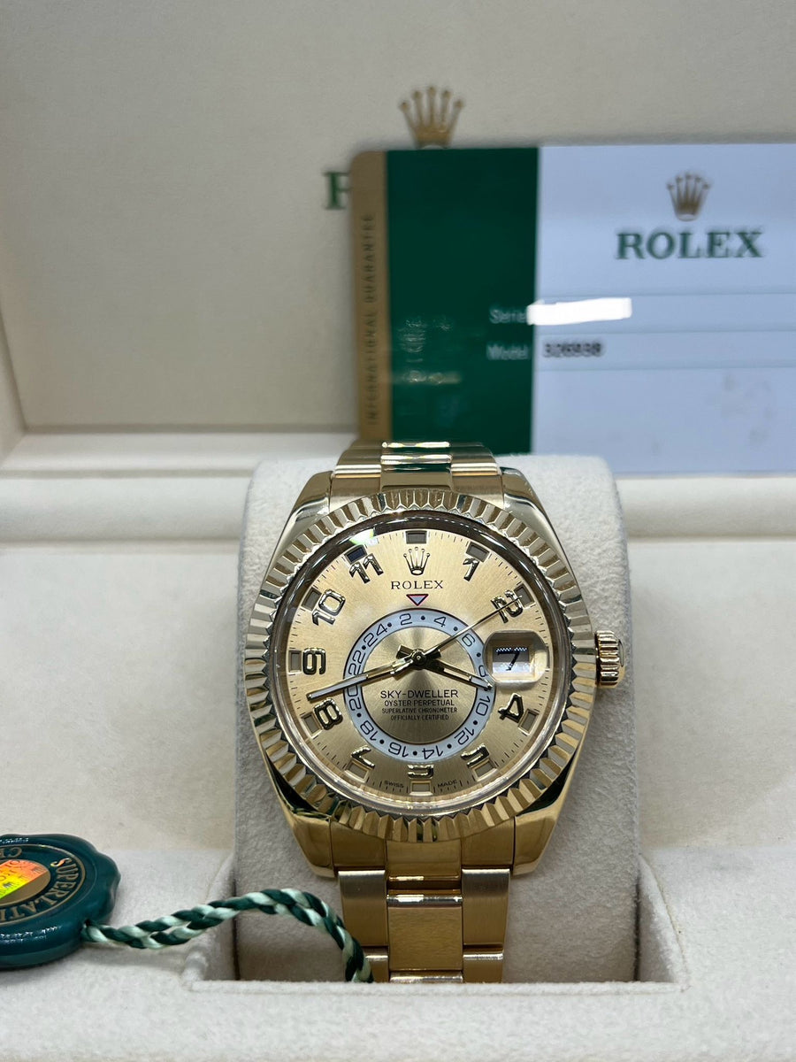 Rolex Skydweller 18k YG 326938 With Box & Papers