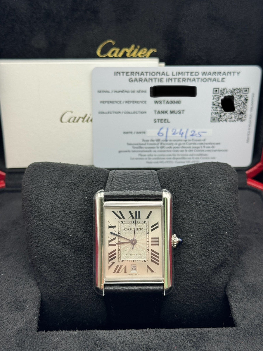 New/Unworn Cartier Tank XL WSTA0040 Complete Set Dated 06/2025