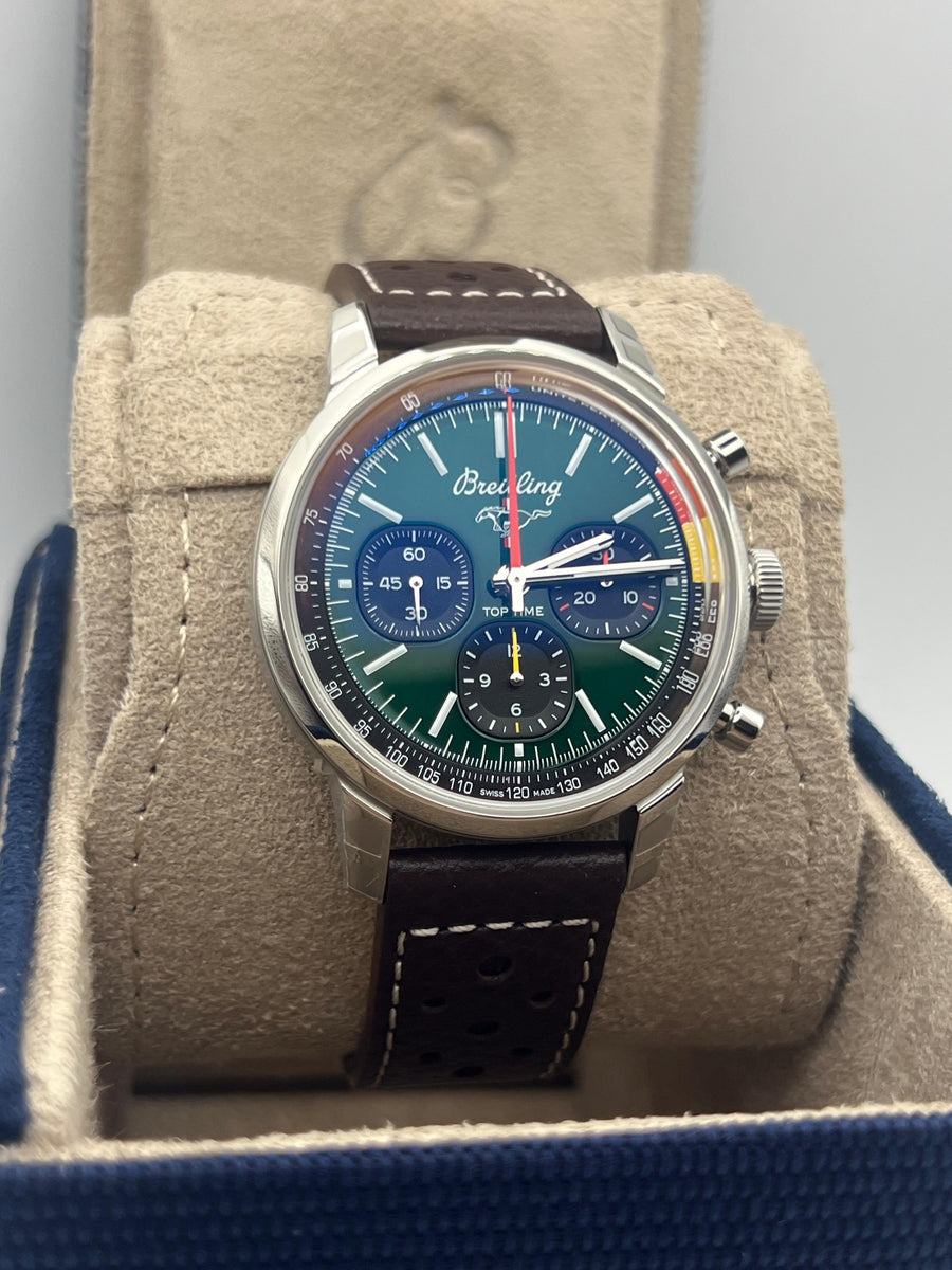 New/Unworn Breitling Top Tome Ford Mustang AB01762A1L1X1 Complete Set Dated 2025