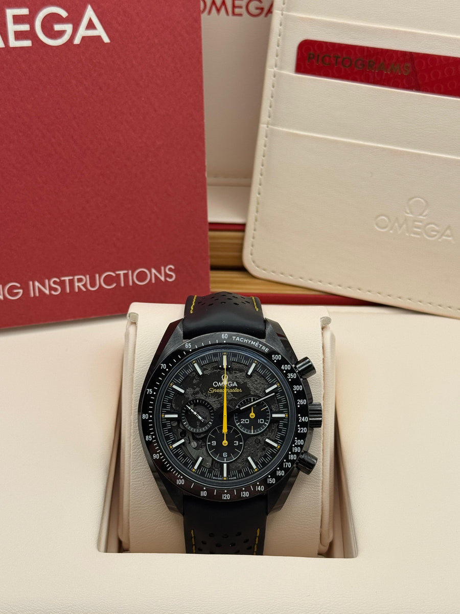Like New Omega Speedmaster Dark Side Of The Moon Apollo 8 310.92.44.50.01.001 Complete Set Dated 2025