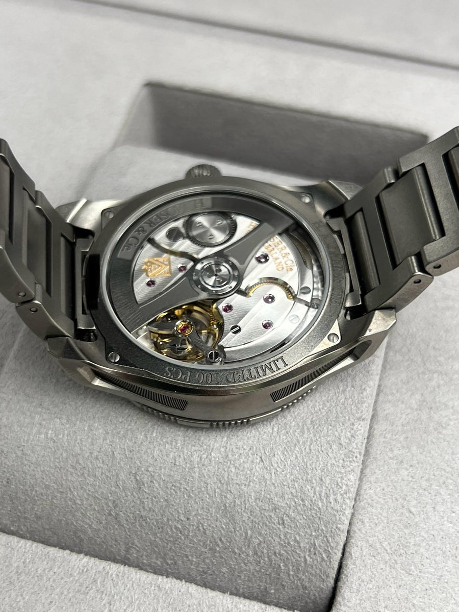 H Moser & Cie Pioneer 40mm Titanium Limited Edition 3200-0500 Complete Set Dated 2023