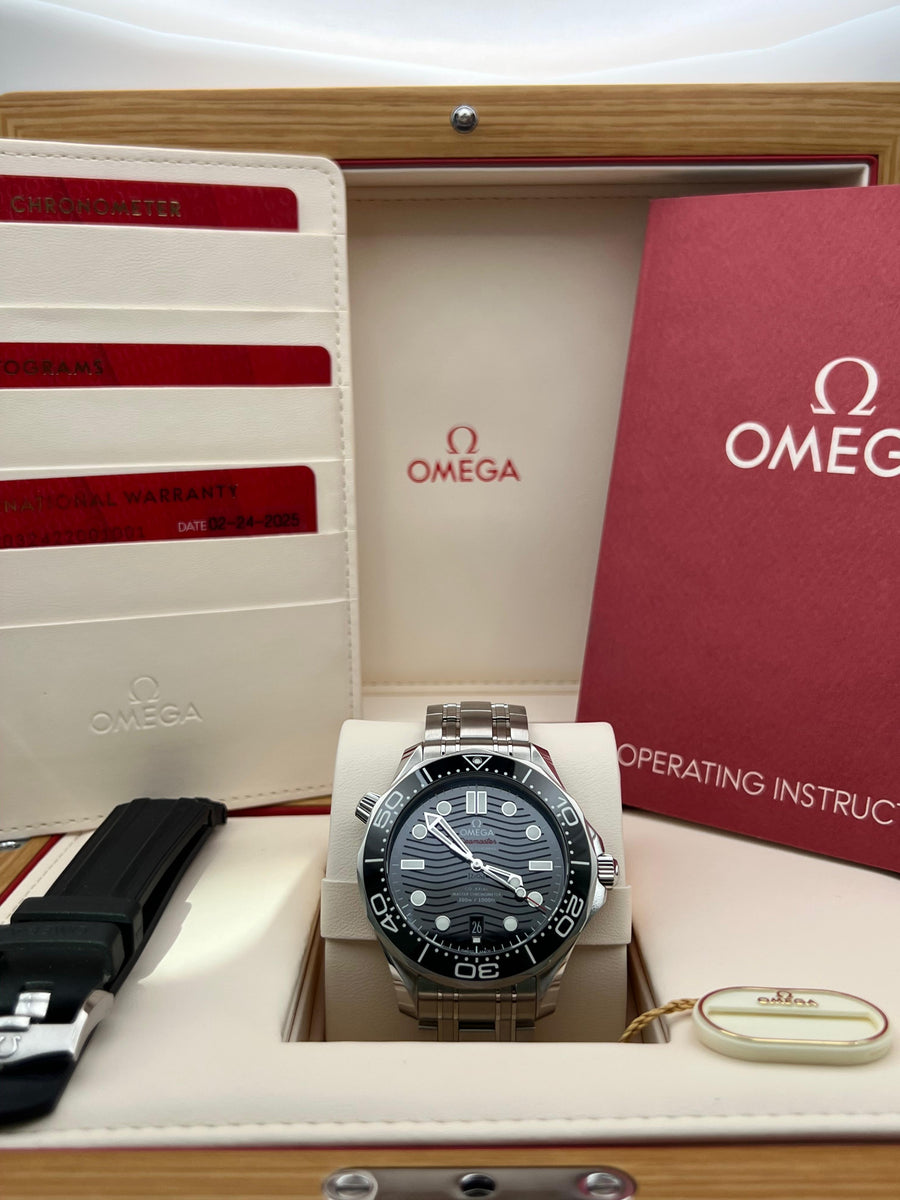 Omega Seamaster Professional 210.32.42.20.01.001 Complete Set Dated 2025 + OEM Steel Bracelet