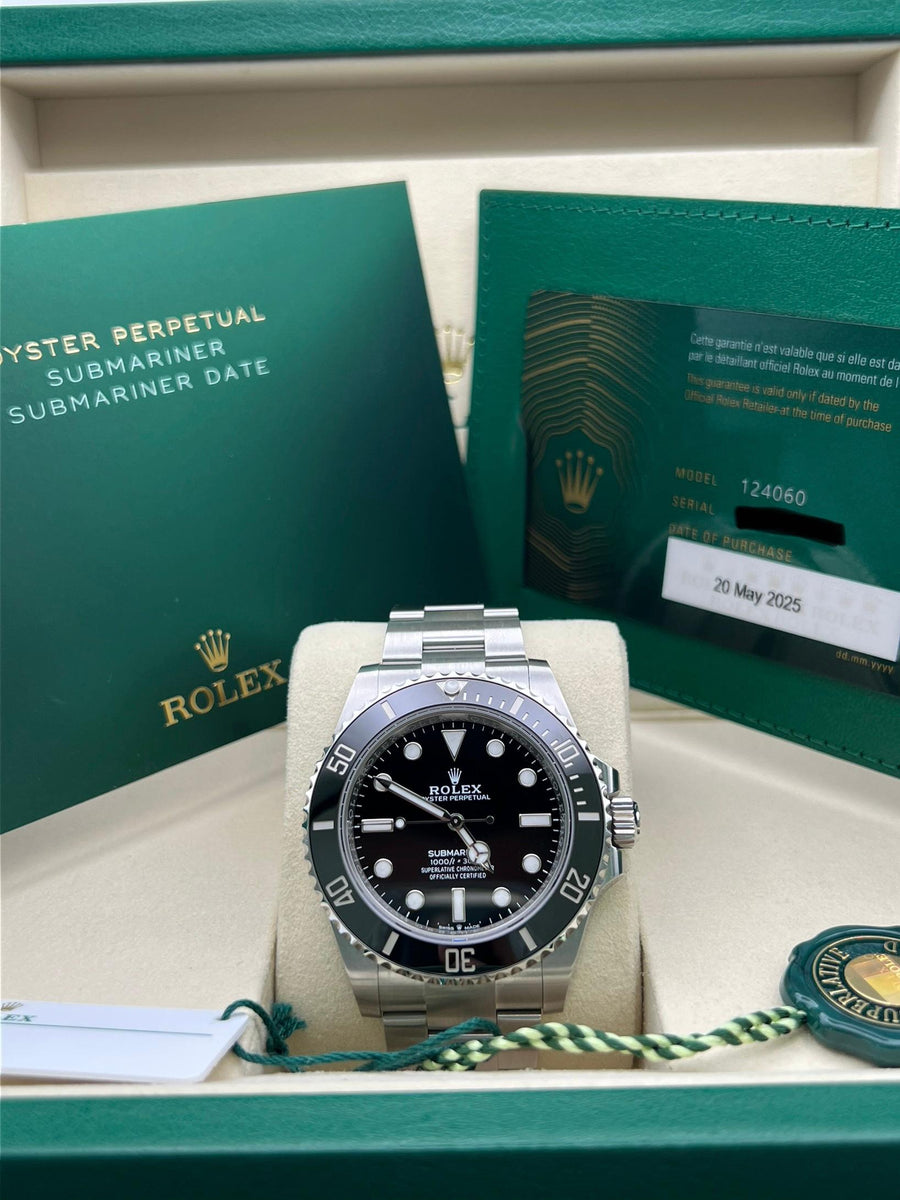 New/Unworn Rolex Submariner 124060LN Complete Set Dated 05/2025