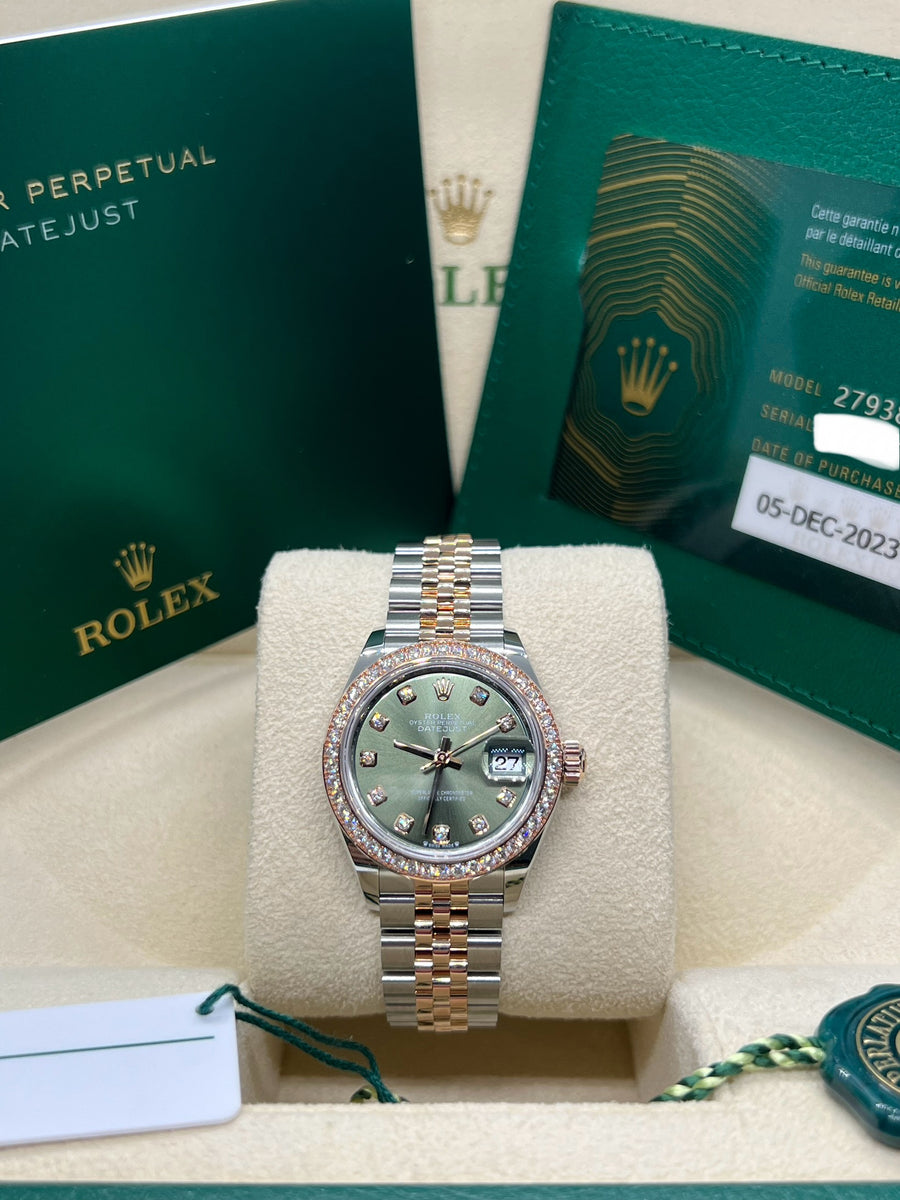 New/Unworn Rolex Datejust Two Tone Rose 28mm 279381RBR Complete Set Dated 12/2023