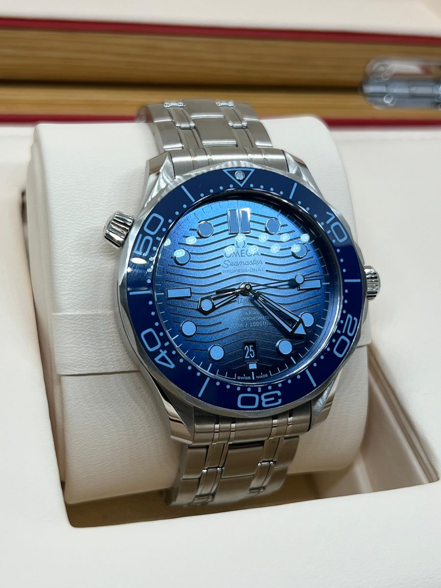 New/Sized Omega Seamaster Professional Summer 210.30.42.20.03.003 Box & Papers Dated 2023