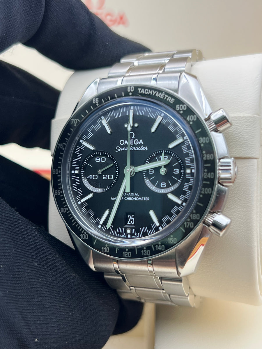 Omega Speedmaster Racing  329.33.44.51.01.001 With Box & Papers Dated 2019 + OEM Steel Bracelet & Additional Strap