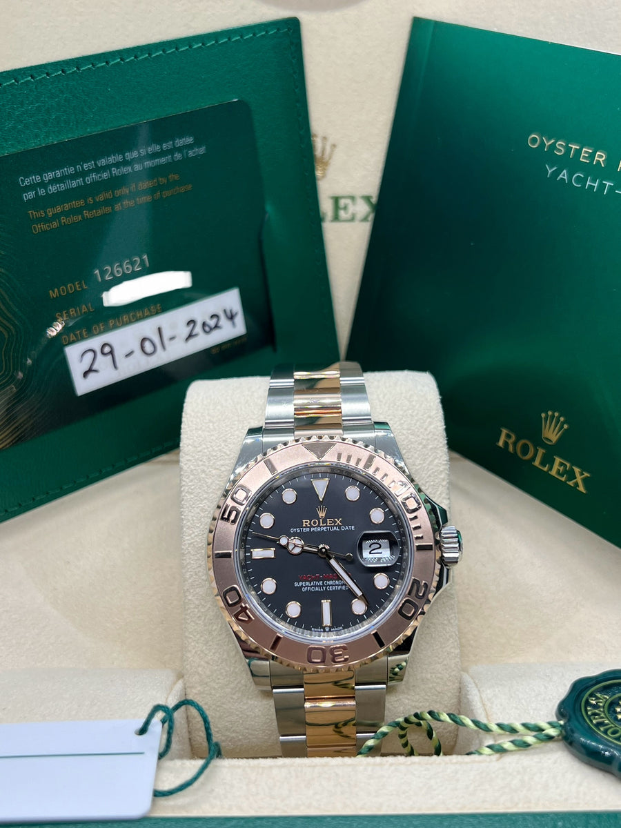 Rolex Yachtmaster Two Tone Rose Gold 126621 Complete Set Dated 2024