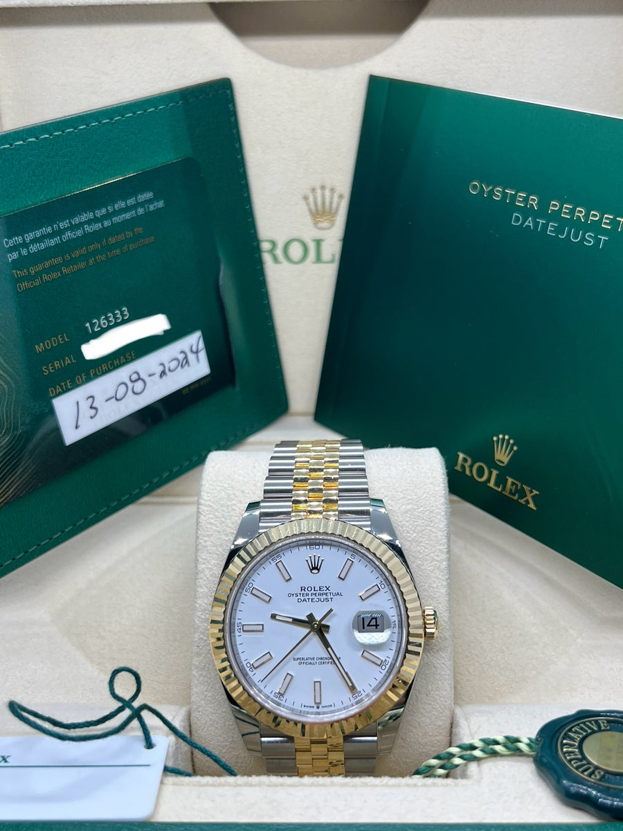 New/Unworn Rolex Datejust Two Tone 126333 Complete Set Dated 08/2024