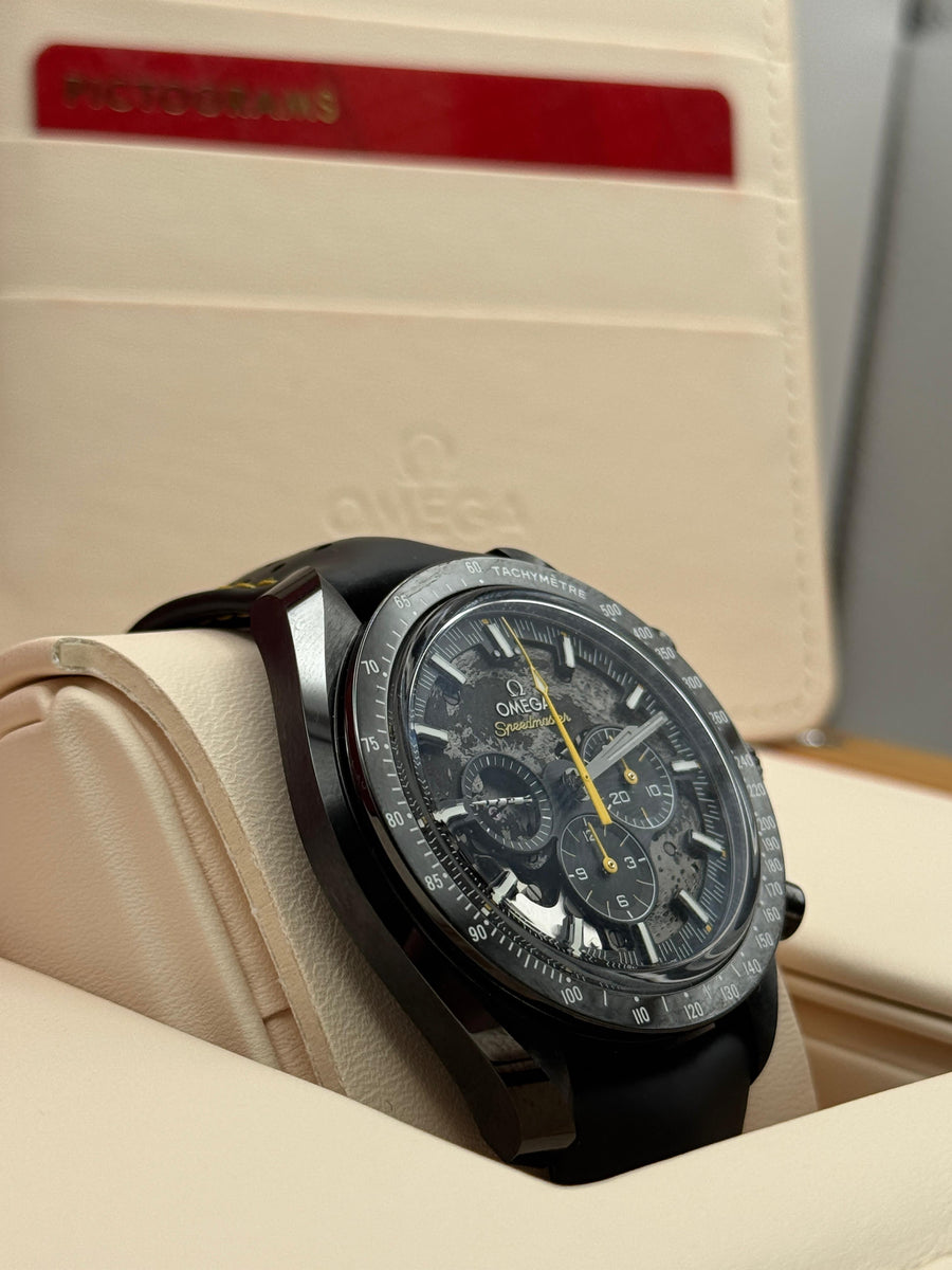 Like New Omega Speedmaster Dark Side Of The Moon Apollo 8 310.92.44.50.01.001 Complete Set Dated 2025