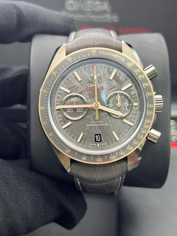 New/Unworn Omega Speedmaster Dark Side of the Moon Meteorite 311.63.44.51.99.001 Complete Set