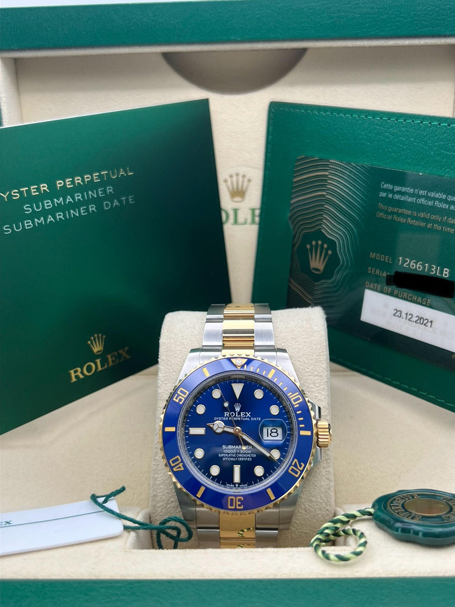Rolex Submariner Date Two Tone 126613LB Complete Set Dated 2021