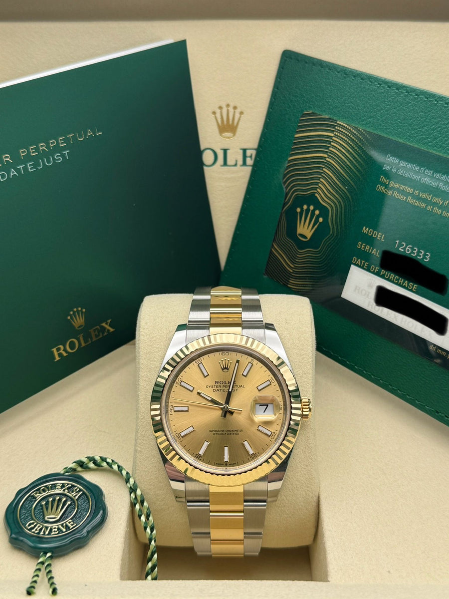 New/Unworn Rolex Datejust 126333 Champagne Complete Set Dated 09/2025