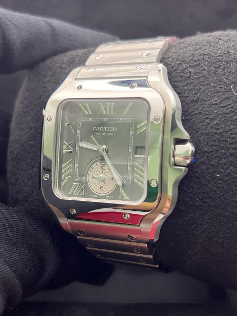 Like New Cartier Santos Dual Time WSSA0076 Complete Set Dated 07/2025