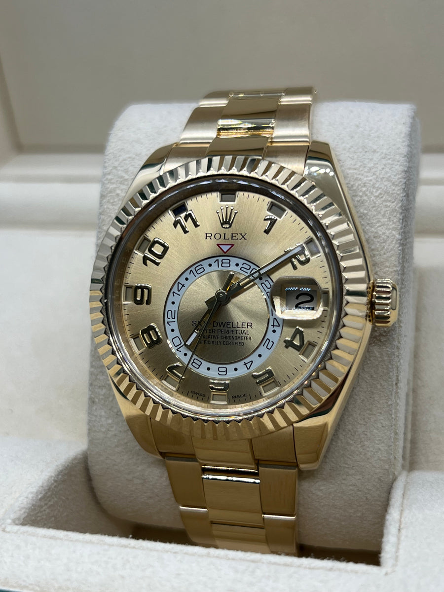 Rolex Skydweller 18k YG 326938 With Box & Papers