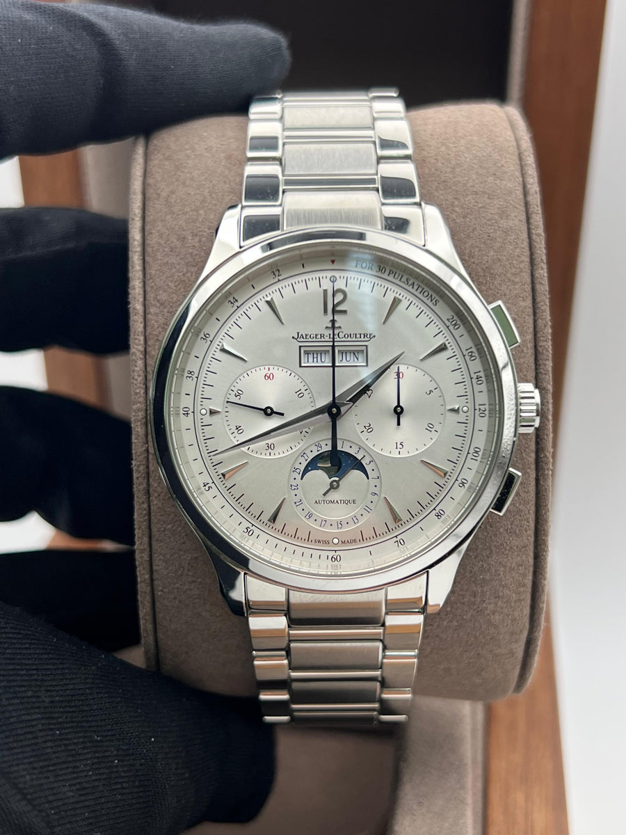 Jaeger-LeCoultre Master Control Chronograph Calendar Q413813J Complete Set + Two OEM Straps & Buckle