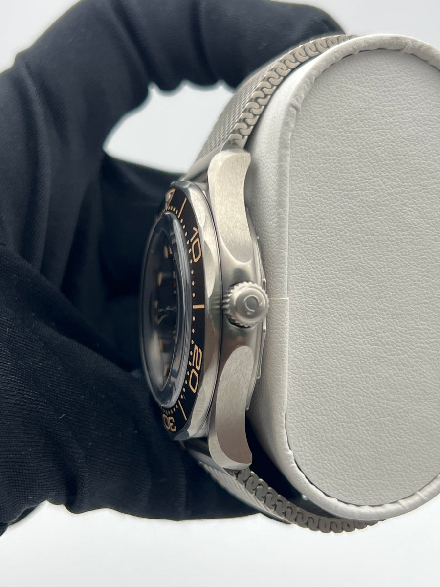 Omega Seamaster Titanium “No Time To Die” 210.92.42.20.01.001 With Box & Papers Dated 2022 + OEM Titanium Mesh Bracelet