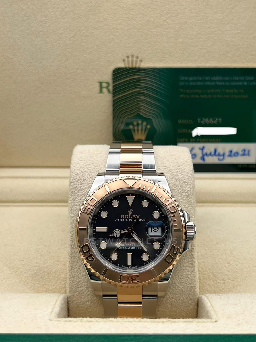 Rolex Yachtmaster 40mm Two Tone Rose 126621 With Papers Only Dated 2021