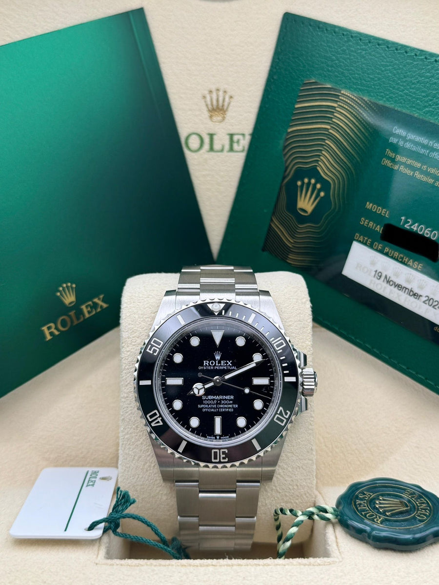 New/Unworn Rolex Submariner 124060LN Complete Set Dated 11/2024