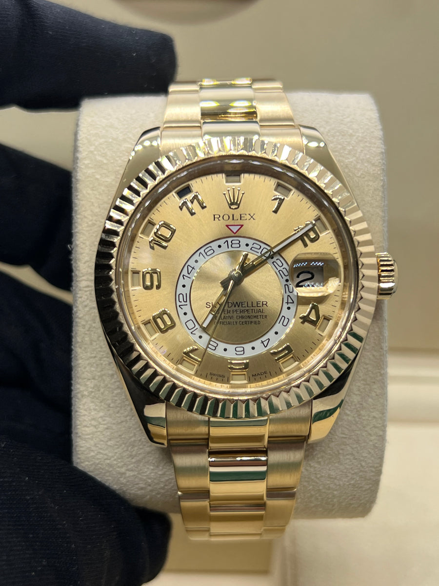 Rolex Skydweller 18k YG 326938 With Box & Papers