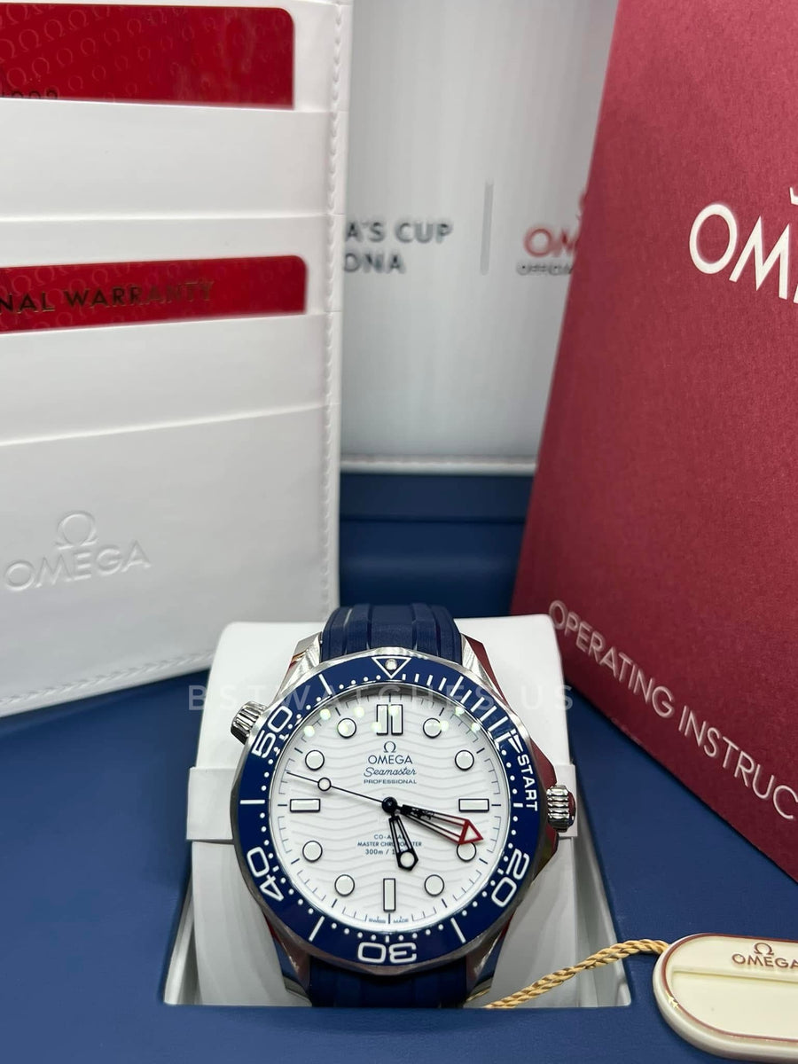 New/Unworn Omega Seamaster Professional 210.32.42.20.04.002 Americas Cup Complete Set Dated 12/2024