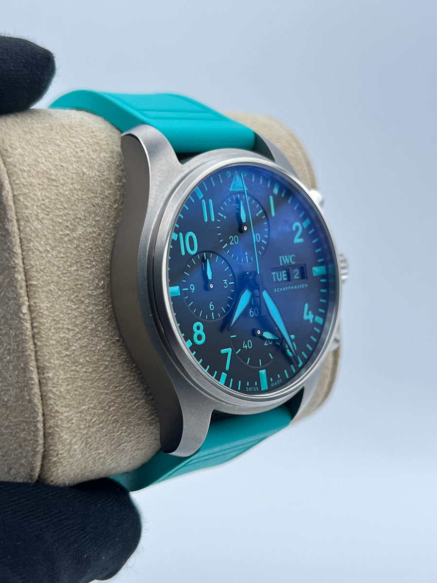 New/Unworn IWC Pilot Chronograph Mercedes AMG Petronas IW388108 Complete Set Dated 2025 + Two OEM Straps