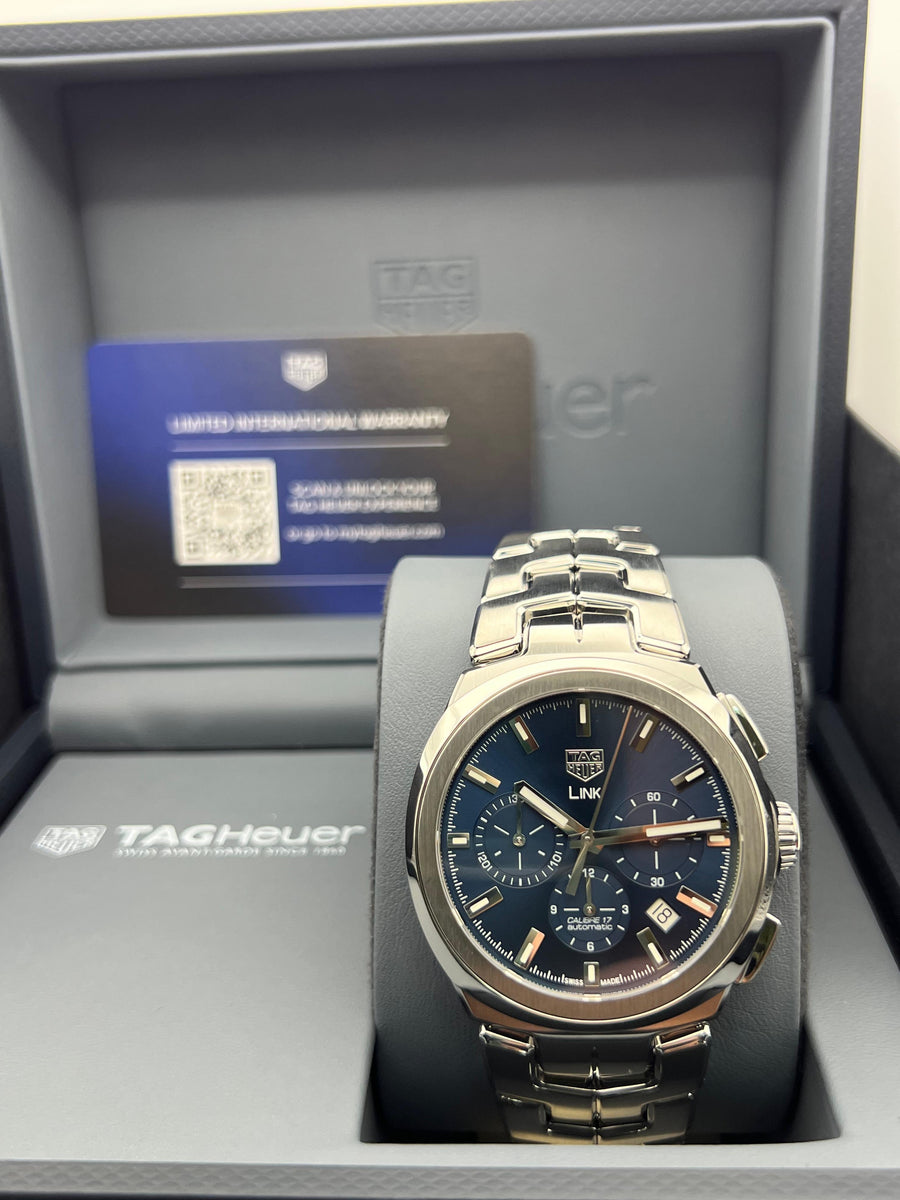New/Unworn Tag Heuer Link Chronograph CBC2112.BA0603 Complete Set