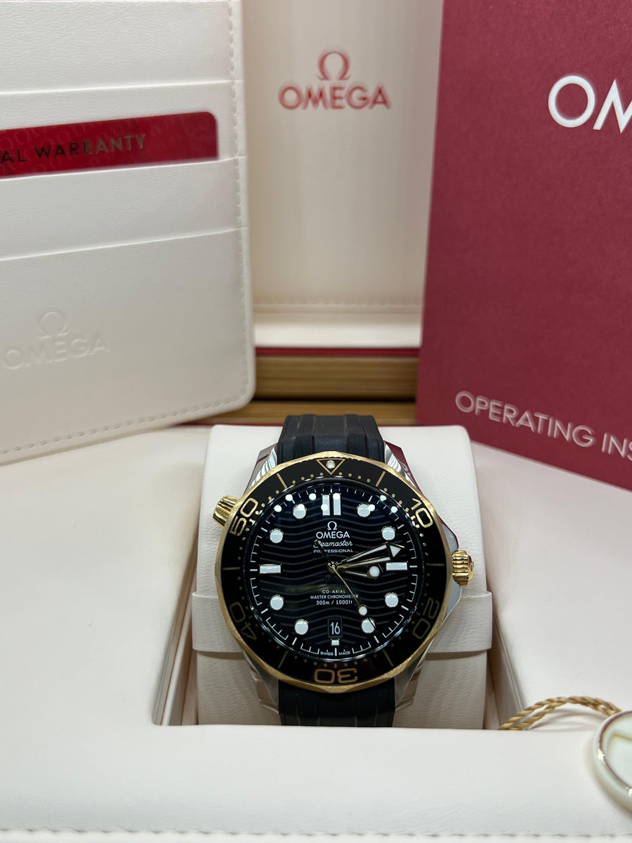 New/Unworn Omega Seamaster Professional Two Tone 210.22.42.20.01.001 Complete Set Dated 11/2024